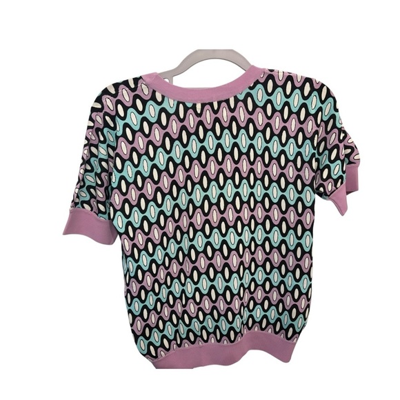 Purple and Black Patterned Women's Top - Picture 2 of 5